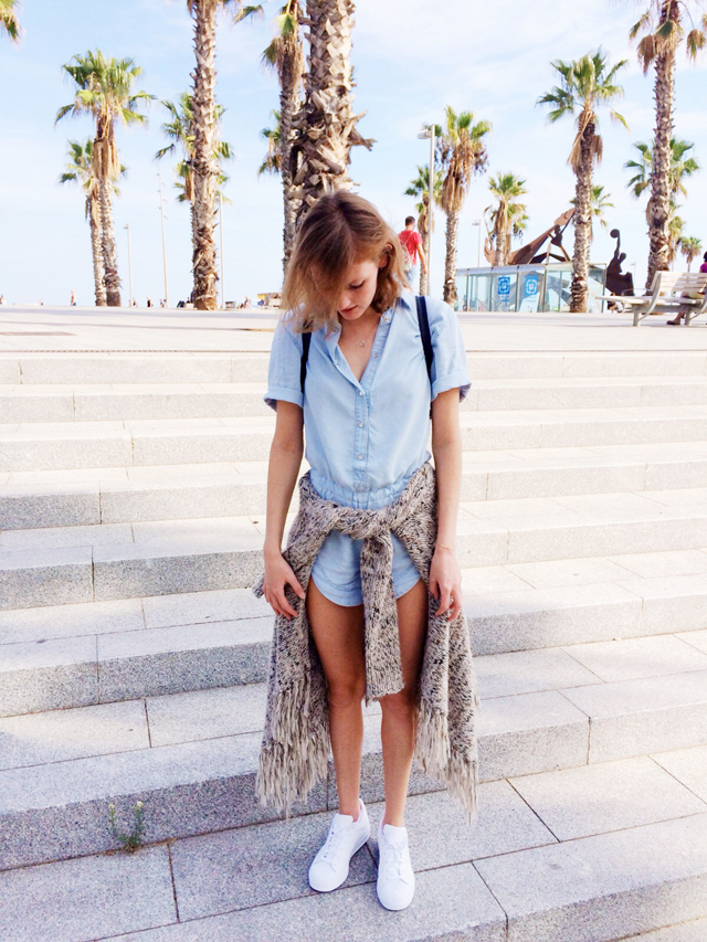 denim shirt playsuit